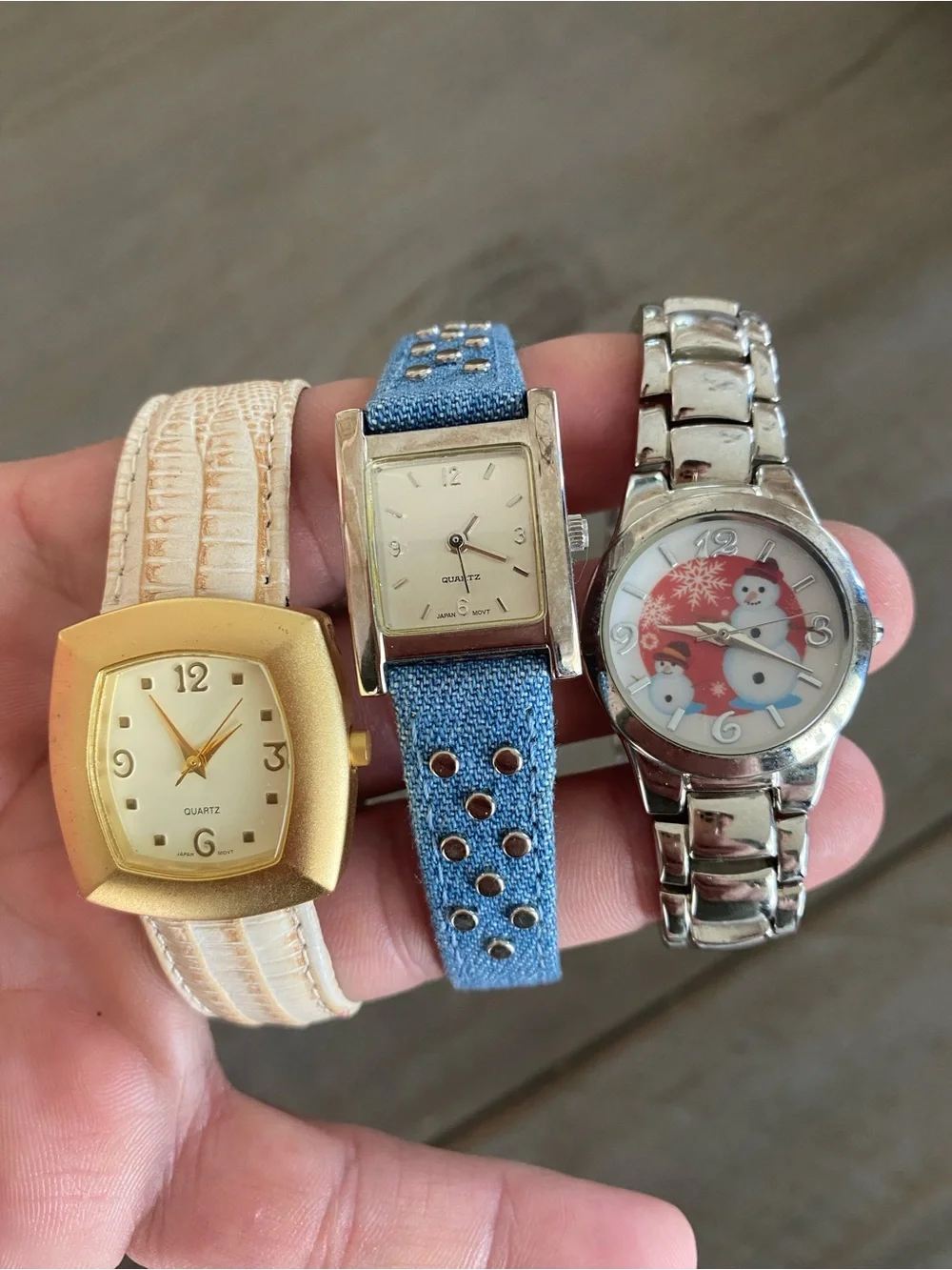 Bundle 3 Women’s Quartz Watches Snowman, Jean and Gold Quartz Women's Casual